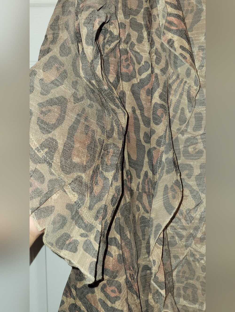 Origami Leopard Print Duster Cardigan - Picture 4 of 6
